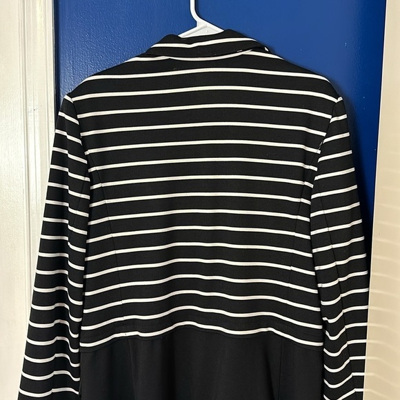 Grace Elements Black & White Striped Fully Lined Polyester & Spandex Jacket - Picture 6 of 7